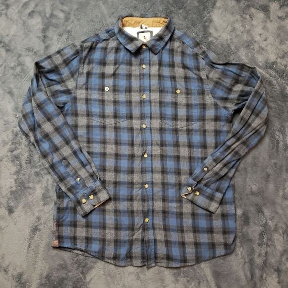 Kolby Plaid Shirt Size Large blue and grey - Picture 1 of 8